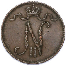 Монета 1 пенни 1898 года Русская Финляндия (реверс)