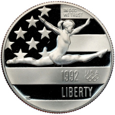 Монета 1/2 доллара (50 центов) 1992 года S США «XXV летние Олимпийские Игры 1992 в Барселоне» (аверс)