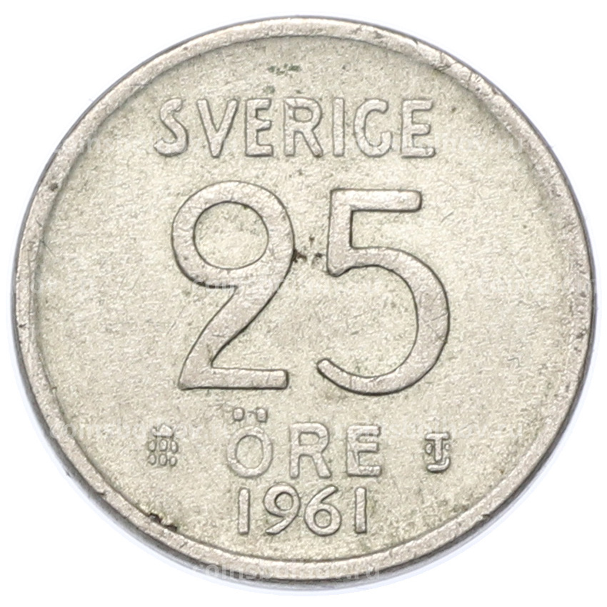 Монета 25 эре 1961 года Швеция