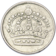 Монета 25 эре 1961 года Швеция (реверс)