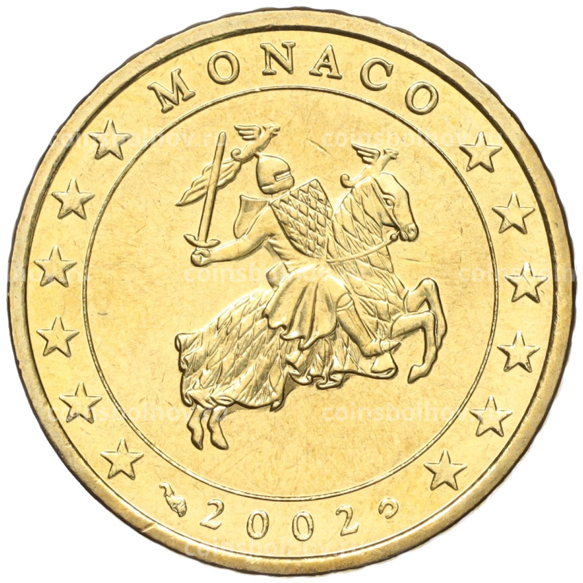 Монета 50 евроцентов 2002 года Монако