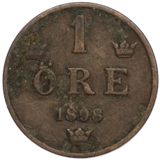 Монета 1 эре 1898 года Швеция (аверс)