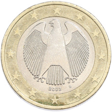 Монета 1 евро 2002 года D Германия (аверс)