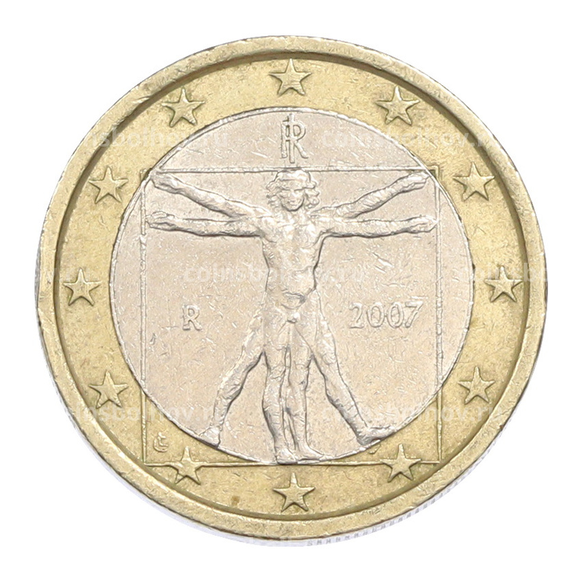 Монета 1 евро 2007 года Италия