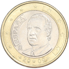 Монета 1 евро 2009 года Испания (аверс)
