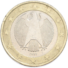 Монета 1 евро 2002 года F Германия (аверс)