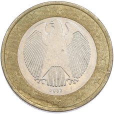Монета 1 евро 2002 года F Германия (аверс)