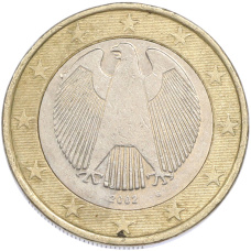 Монета 1 евро 2002 года G Германия (аверс)