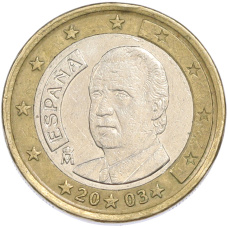 Монета 1 евро 2003 года Испания (аверс)