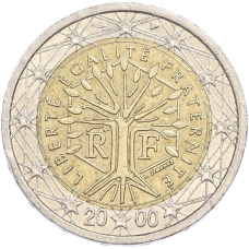 Монета 2 евро 2000 года Франция (аверс)