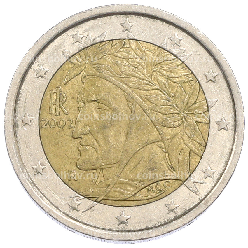 Монета 2 евро 2002 года Италия