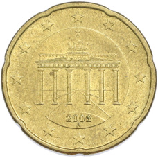 Монета 20 евроцентов 2002 года A Германия (аверс)