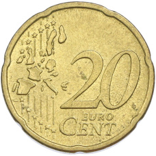 Монета 20 евроцентов 2002 года A Германия (реверс)
