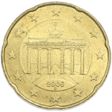 Монета 20 евроцентов 2006 года D Германия (аверс)