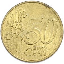Монета 50 евроцентов 2001 года Нидерланды (реверс)