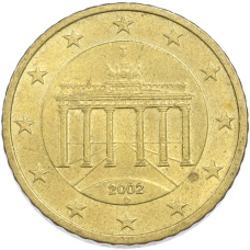Монета 50 евроцентов 2002 года D Германия (аверс)