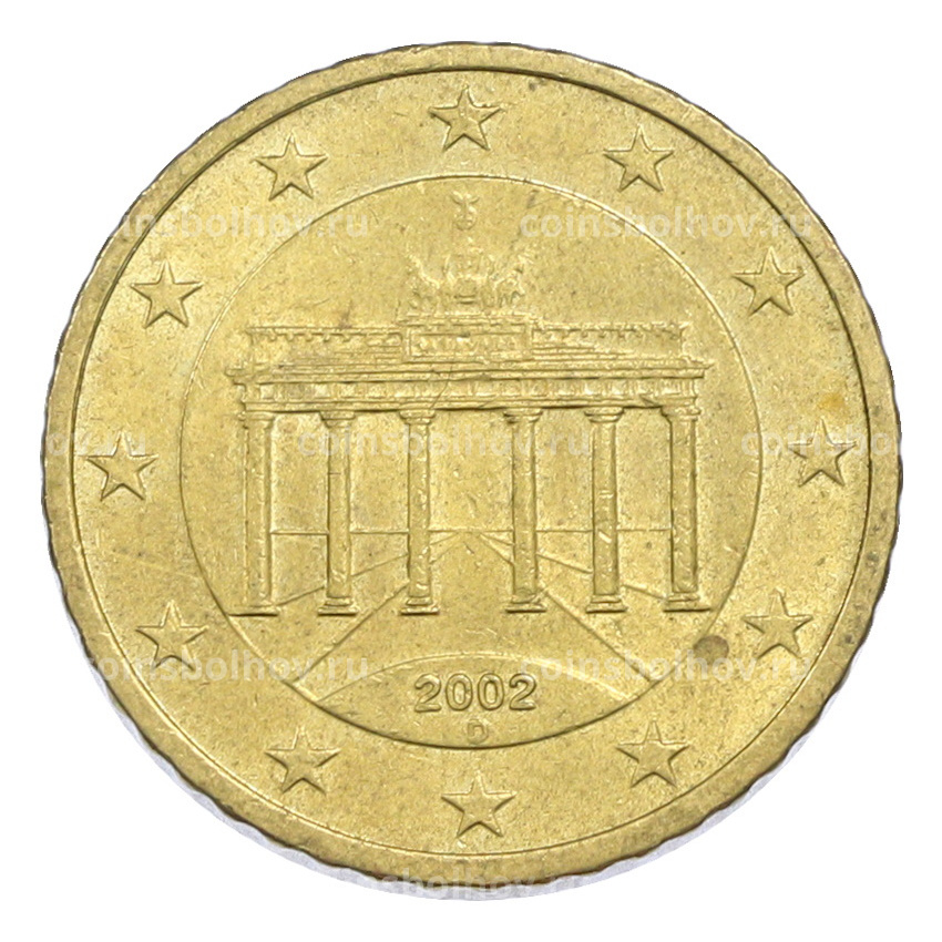 Монета 50 евроцентов 2002 года D Германия