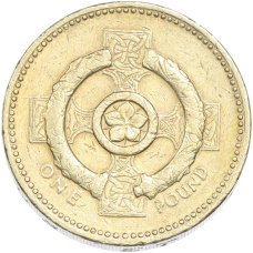 Монета 1 фунт 2001 года Великобритания (аверс)