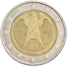Монета 2 евро 2002 года D Германия (аверс)