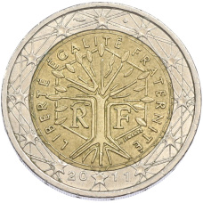 Монета 2 евро 2011 года Франция (аверс)