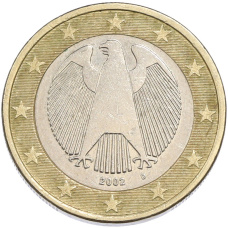 Монета 1 евро 2002 года D Германия (аверс)