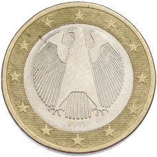 Монета 1 евро 2002 года A Германия (аверс)