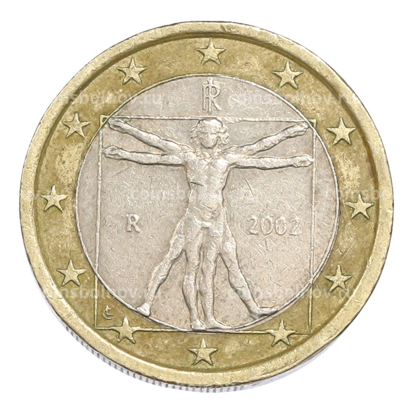 Монета 1 евро 2002 года Италия