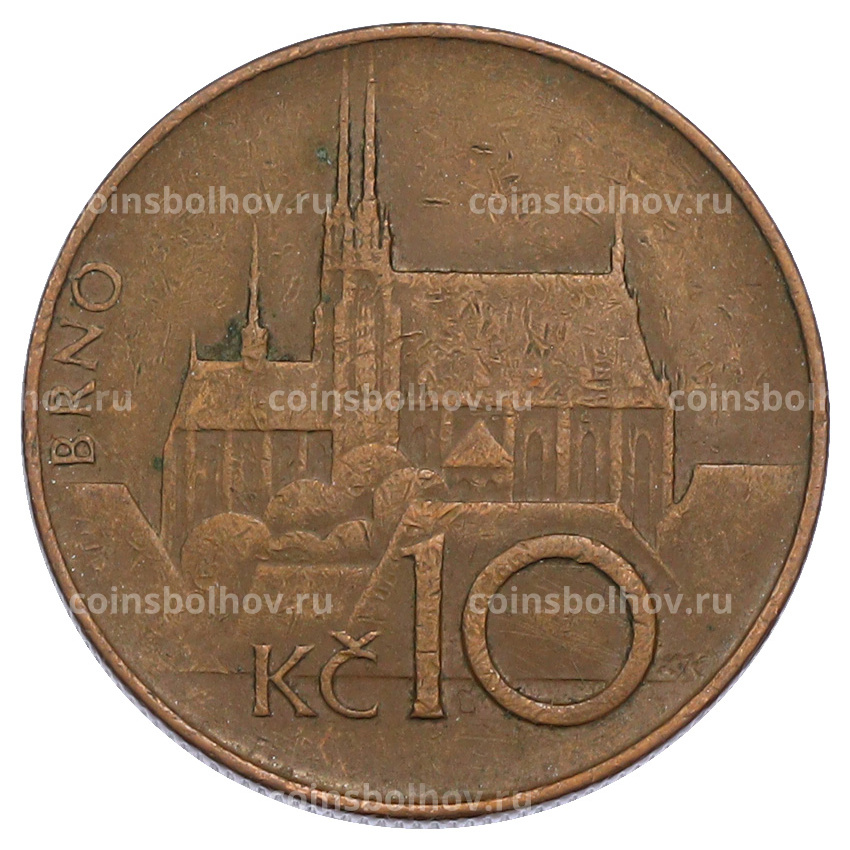 Монета 10 крон 1993 года Чехия