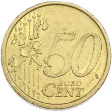 Монета 50 евроцентов 2002 года Италия (реверс)