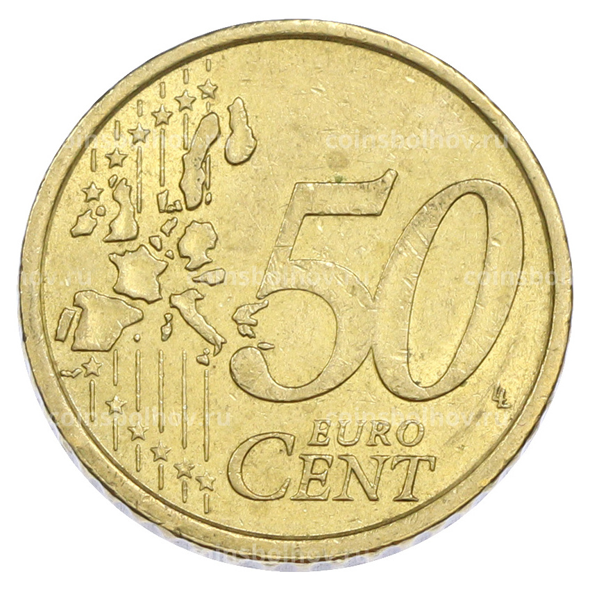 Монета 50 евроцентов 2002 года Италия (вид 2)