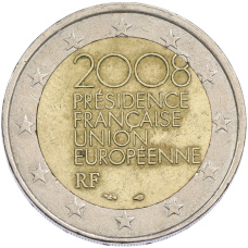 Монета 2 евро 2008 года Франция «Председательство Франции в Европейском Союзе во 2-ой половине 2008 года» (аверс)