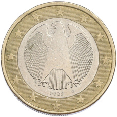 Монета 1 евро 2002 года G Германия (аверс)