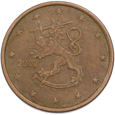 Монета 5 евроцентов 2002 года Финляндия (аверс)