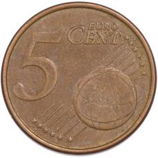 Монета 5 евроцентов 2002 года Финляндия (реверс)