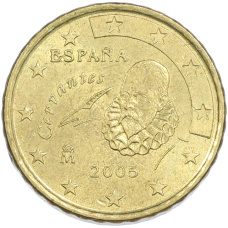 Монета 10 евроцентов 2005 года Испания (аверс)