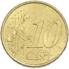 Монета 10 евроцентов 2005 года Испания (реверс)