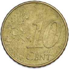 Монета 10 евроцентов 2005 года Испания (реверс)