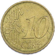 Монета 10 евроцентов 2002 года J Германия (реверс)