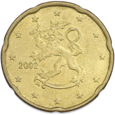 Монета 20 евроцентов 2002 года Финляндия (аверс)