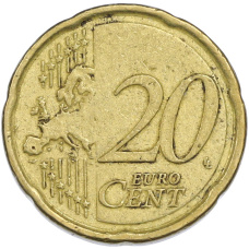 Монета 20 евроцентов 2011 года Италия (реверс)