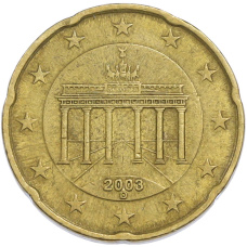 Монета 20 евроцентов 2003 года D Германия (аверс)