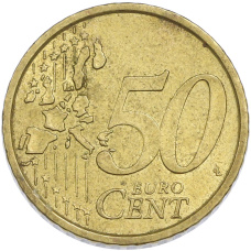 Монета 50 евроцентов 2002 года Италия (реверс)