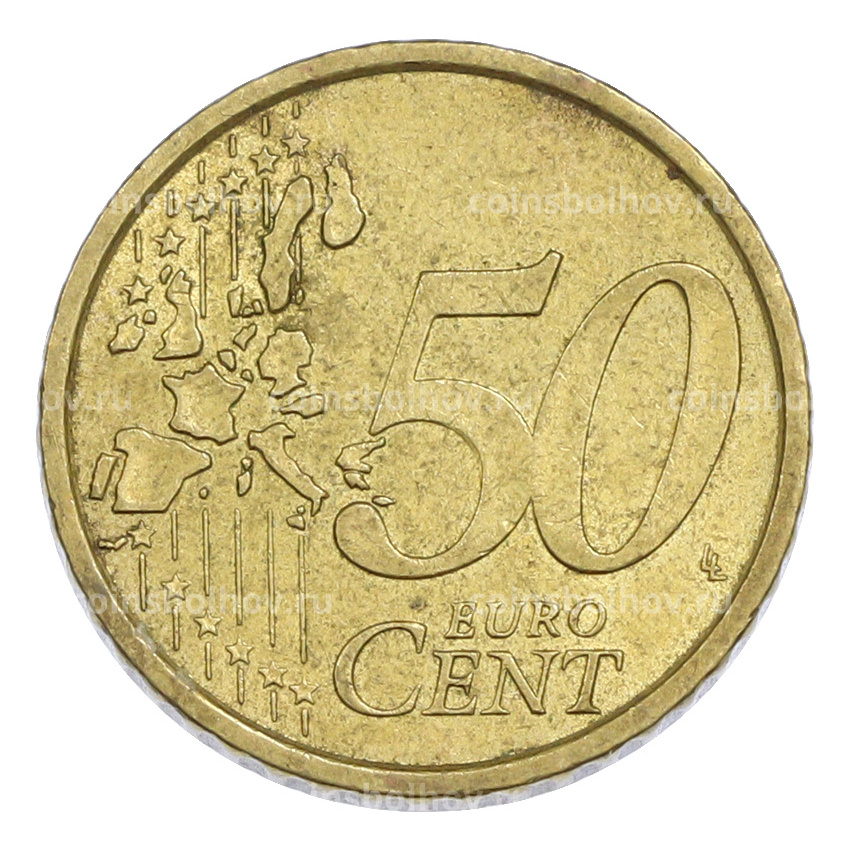Монета 50 евроцентов 2002 года Италия (вид 2)