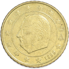 Монета 50 евроцентов 1999 года Бельгия (аверс)
