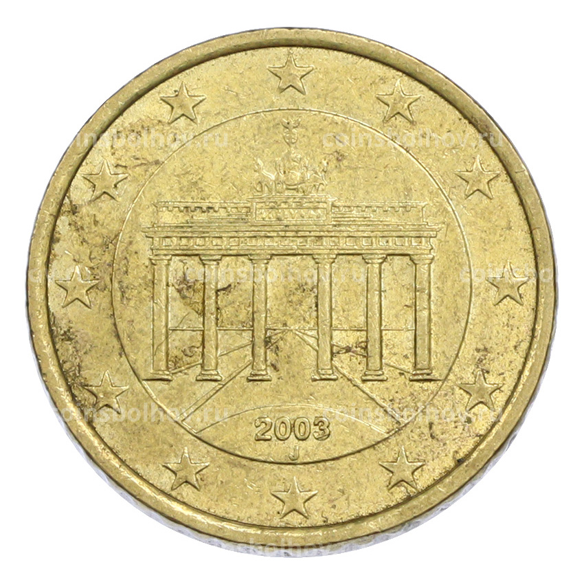 Монета 50 евроцентов 2003 года J Германия