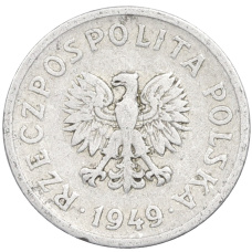 Монета 10 грошей 1949 года Польша (аверс)