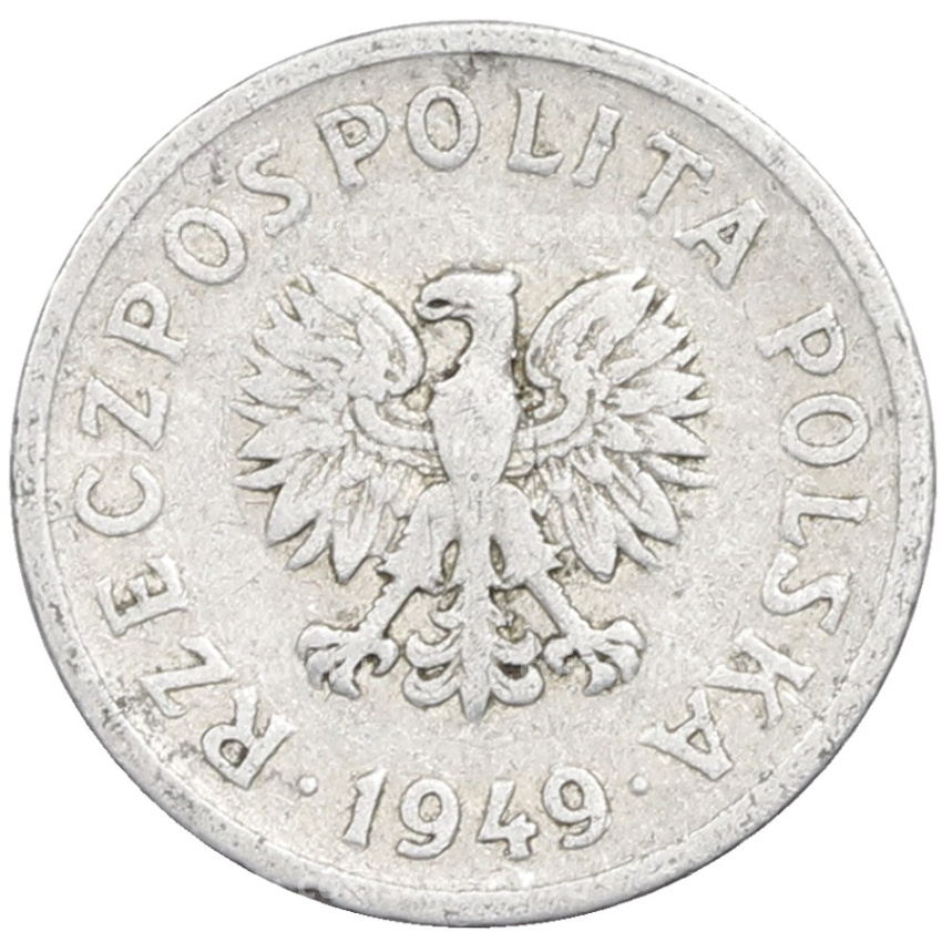 Монета 10 грошей 1949 года Польша
