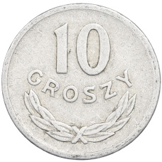 Монета 10 грошей 1949 года Польша (реверс)