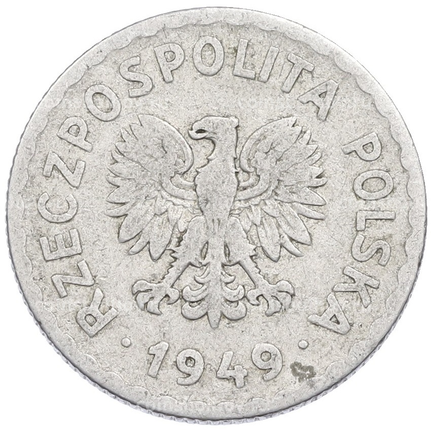 Монета 1 злотый 1949 года Польша
