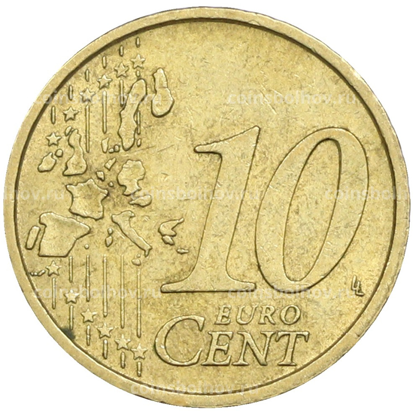 Монета 10 евроцентов 2002 года Италия (вид 2)